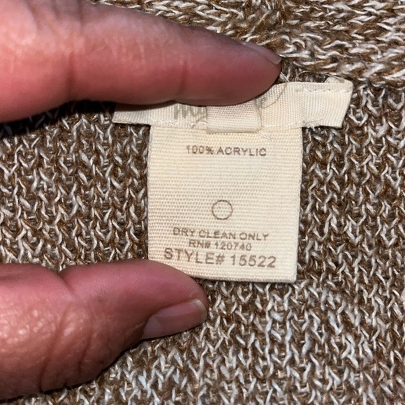 Mustered Cozy and Warm Blanket Stitch Open Tan Cardigan size Large - Picture 7 of 7